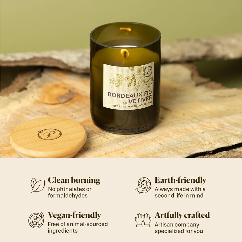Paddywax Eco Collection Scented Soy Wax Jar Candle  8-Ounce  Bordeaux Fig & Vetiver - Image 3